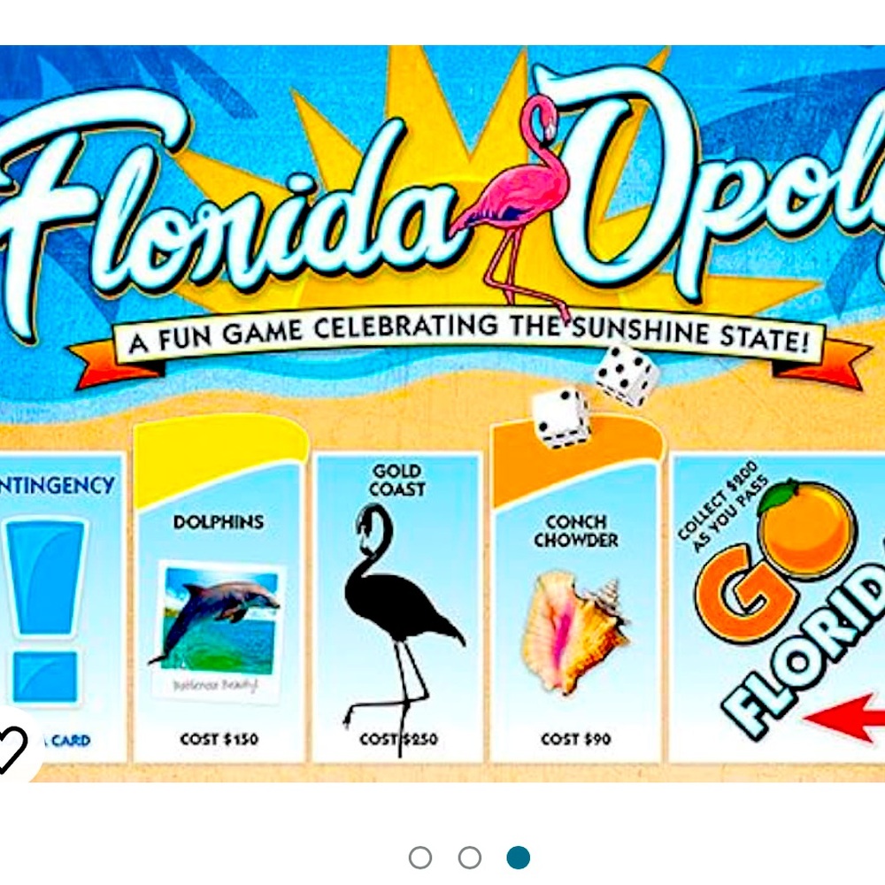 🦩🐚🏖️ LATE FOR THE SKY FLORIDA-OPOLY BOARD GAME❗️🏖️🐚🦩.